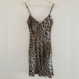 Rouje Animal Print Dress Silk Slip Cheetah Mini size 40